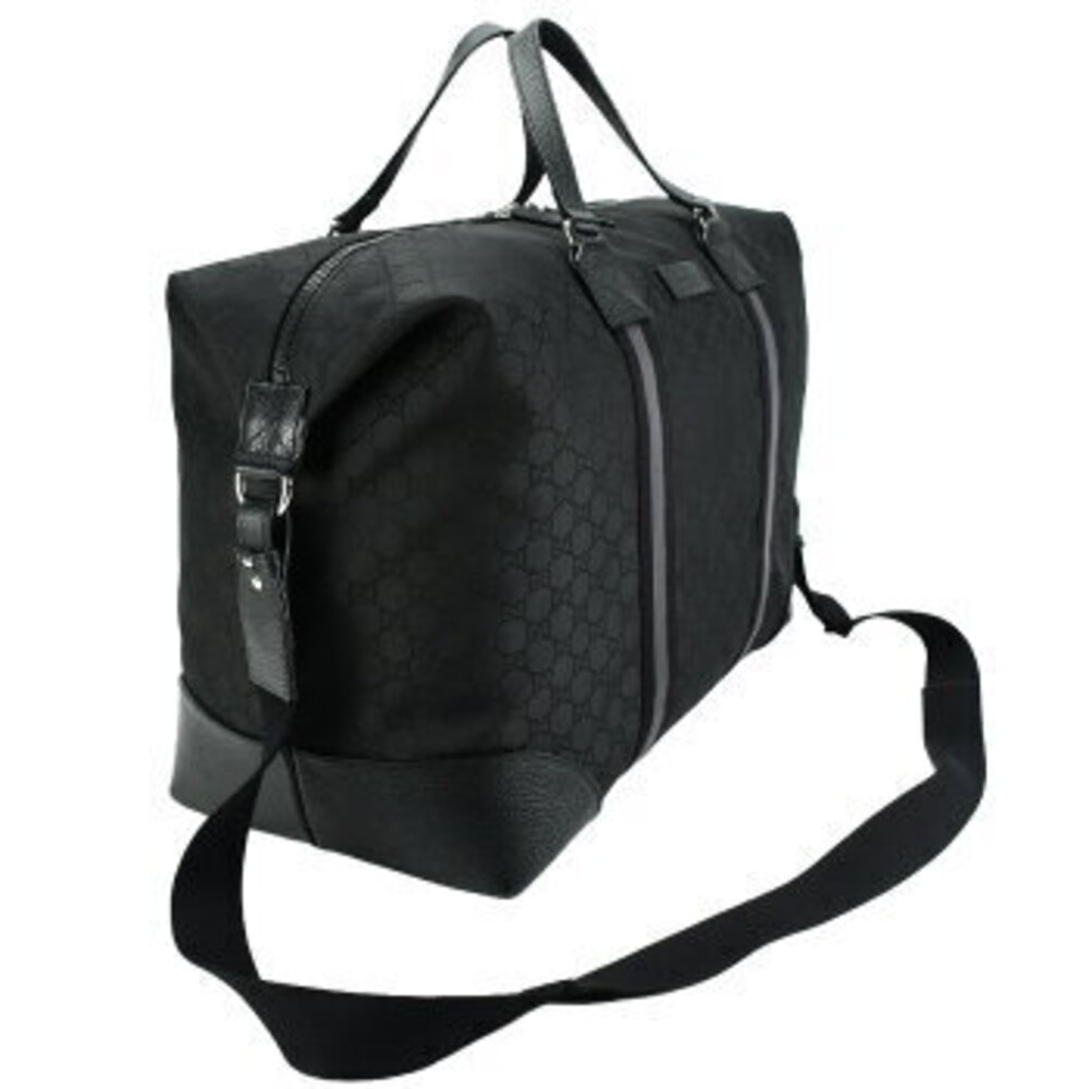 Gucci Boston bag GG nylon leather black shoulder bags travel - Picture 5 of 6
